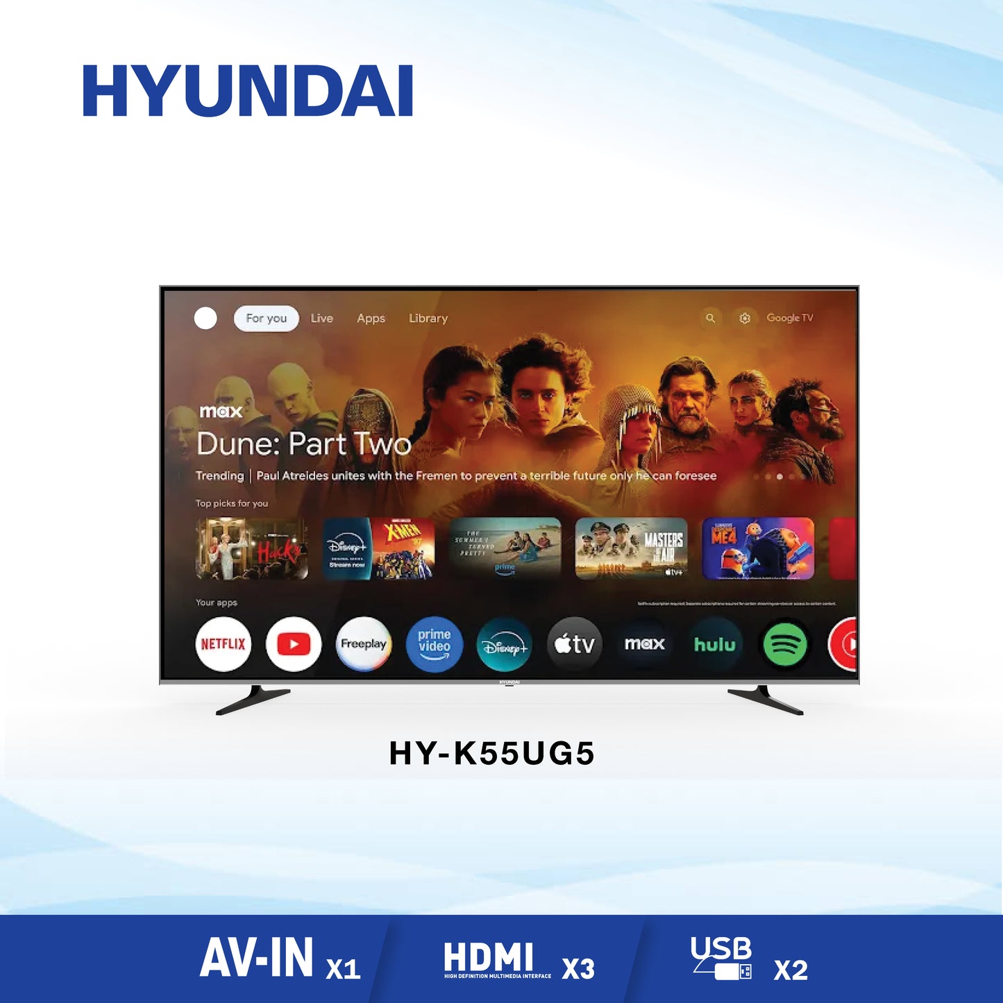 HY-K55UG5 55" 4K ULTRA HD GOODLE Television