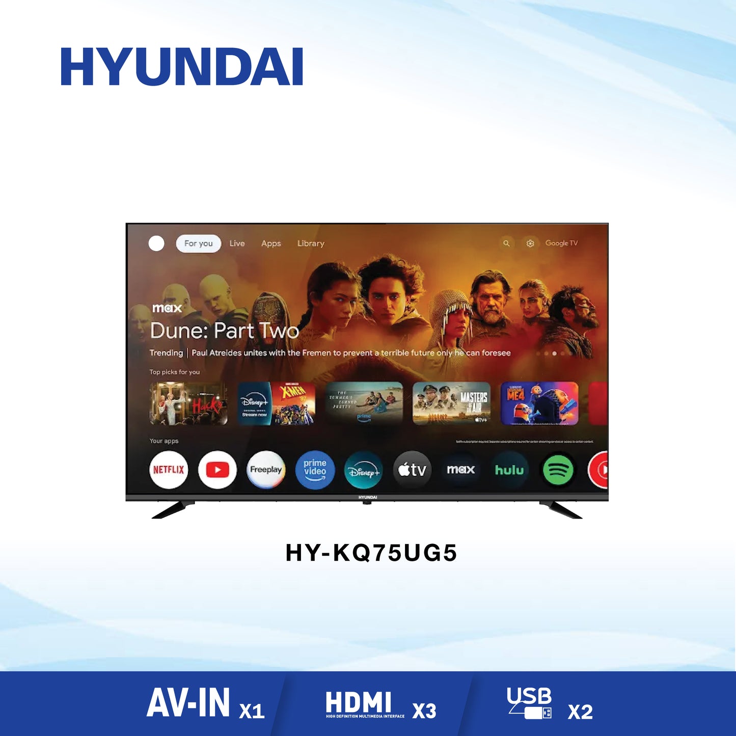 HY-KQ75UG5 75" 4K ULTRA HD GOODLE Television